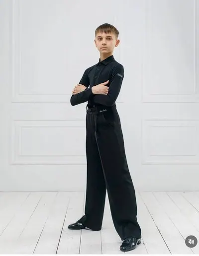 Star Style Men’s & Boys’ Dance Shirt – Black
