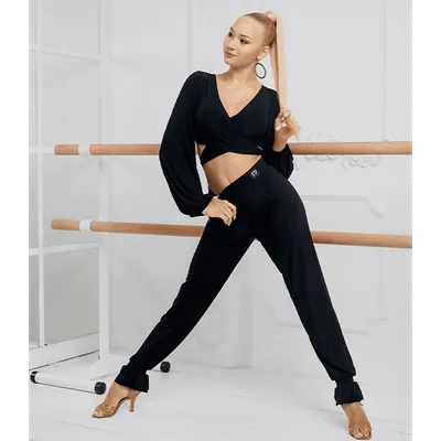 Women’s Dance Top Black with Flowing Cut