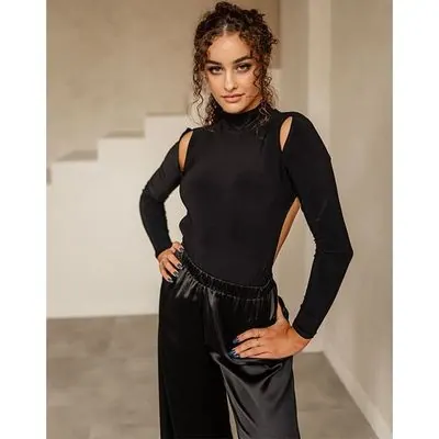 Women’s Dance Bodysuit Black with Cut-Outs