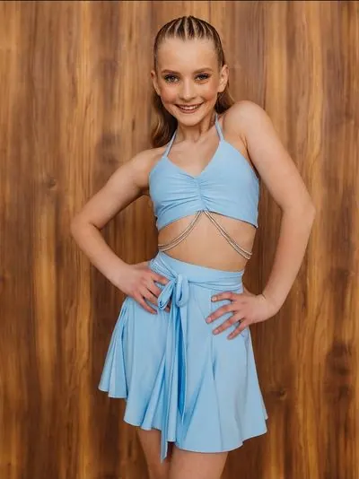 Rhinestone Draped Halter Dance Top