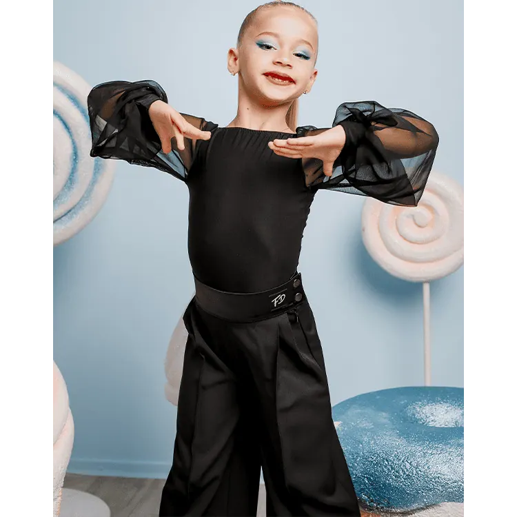 Girls’ Dance Bodysuit FDbody060 Black — вигляд 3